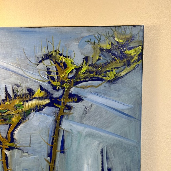 Oil painting signed gallery art 24”x20” exotic trees original artwork on canvas - Picture 4 of 5